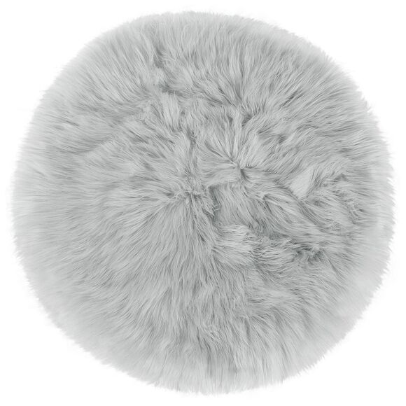Faux Fur Round Rug Fluffy Area Rugs for Bedroom 2 x 2 Feet Light Gray - Picture 1 of 6